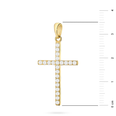 Gold-plated Silver(925) Cross Pendant | Cubic Zirconias | GREMARI Jewelry