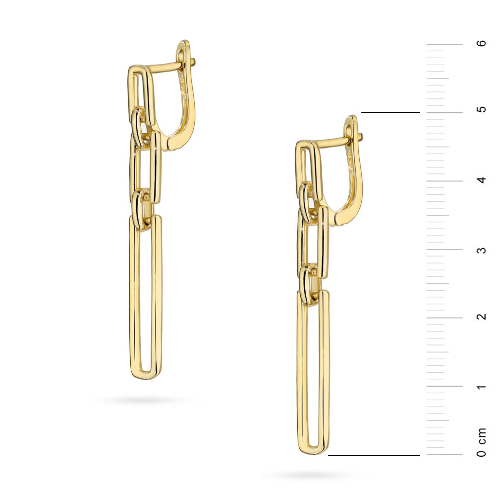 Gold-Plated Silver (925) Earrings | Geometric Rectangle Drop | GREMARI Jewelry
