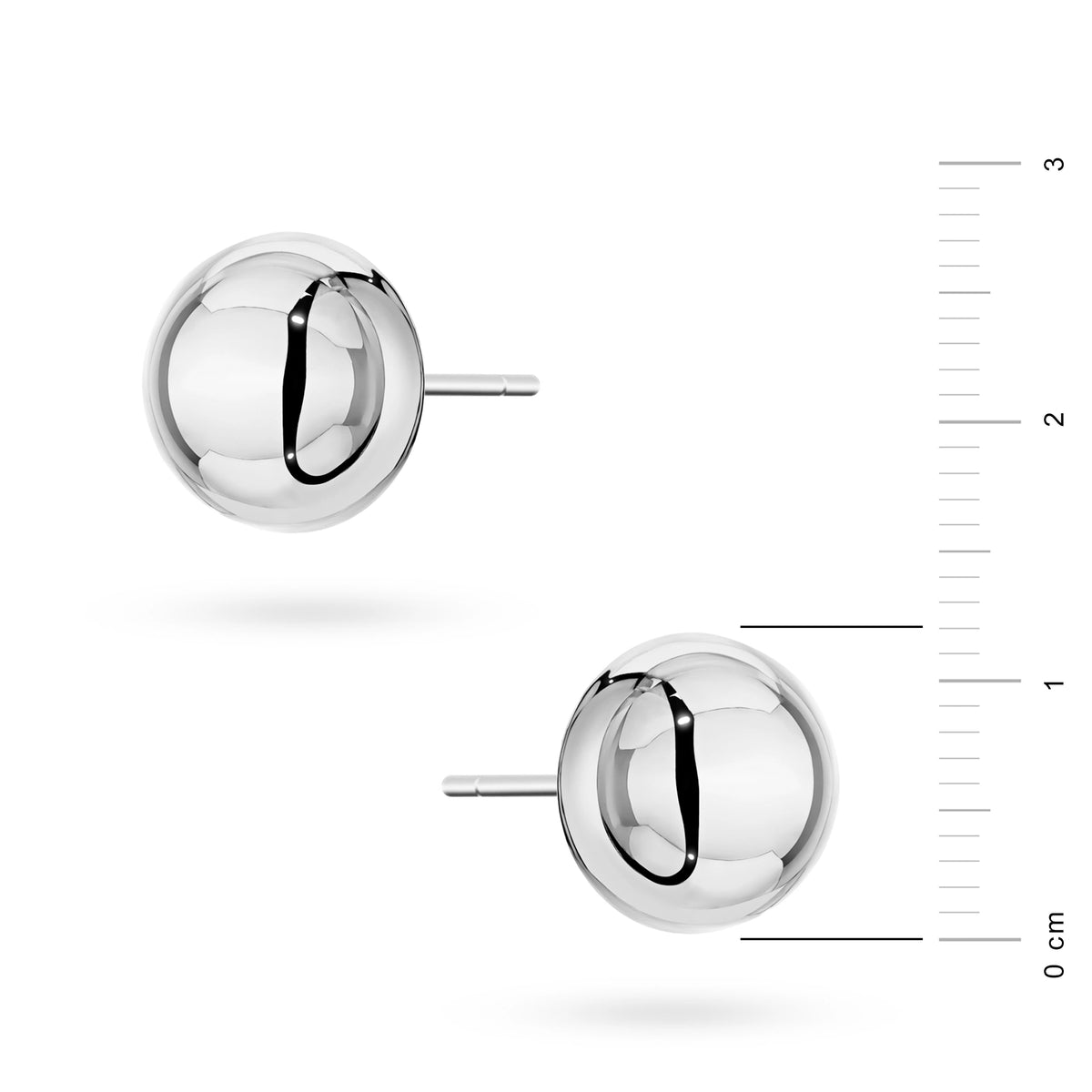 Sterling Silber (925) Ohrringe | Konvexe große Halb-Kugel-Stecker | GREMARI Schmuck