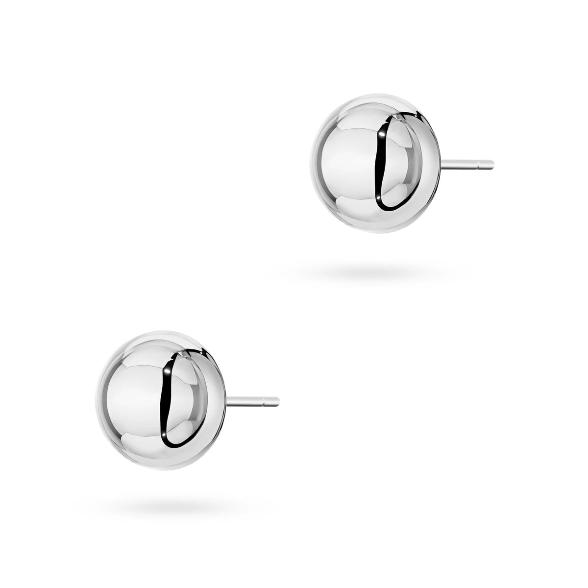 Sterling Silber (925) Ohrringe | Konvexe große Halb-Kugel-Stecker | GREMARI Schmuck