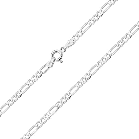 925 Silver Chain | Men's Figaro Chain 3.4mm Wide | GREMARI Jewelry
