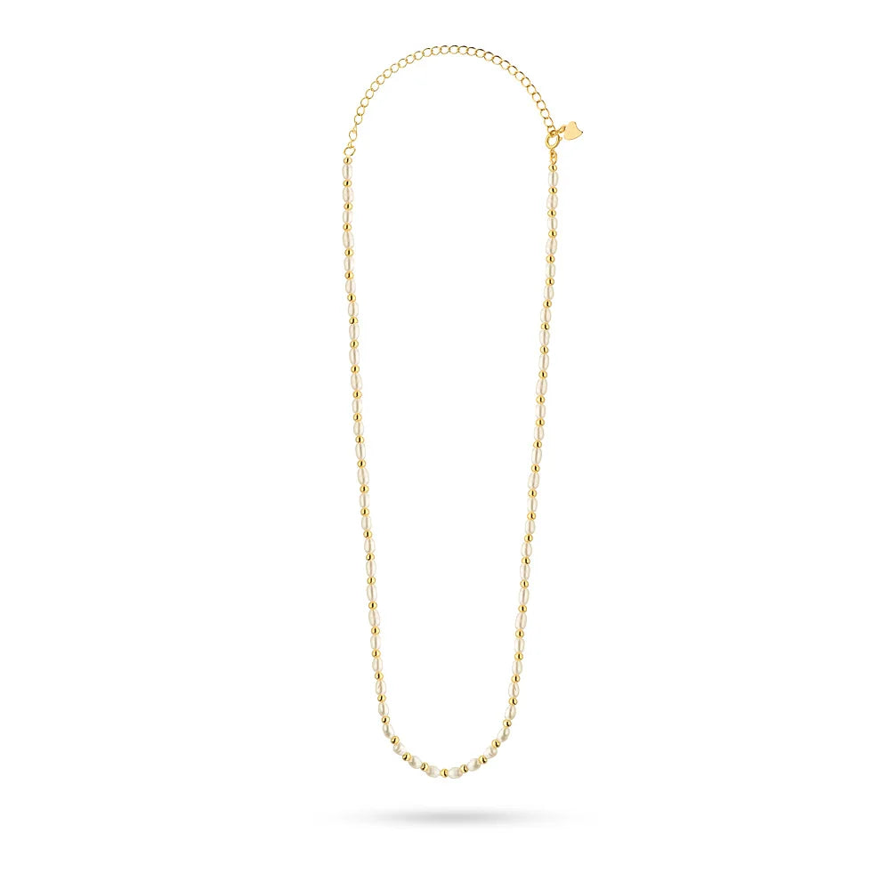 Halskette aus vergoldetem Silber (925) | Perlen-Choker | GREMARI Schmuck