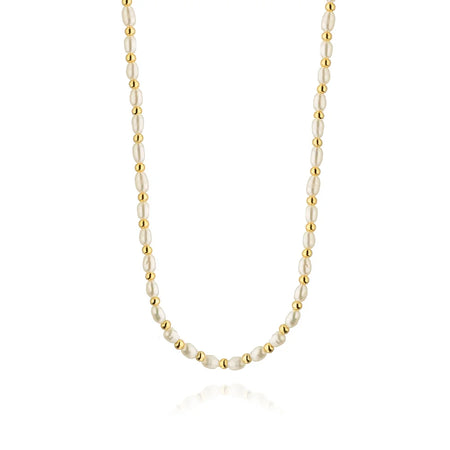 Halskette aus vergoldetem Silber (925) | Perlen-Choker | GREMARI Schmuck
