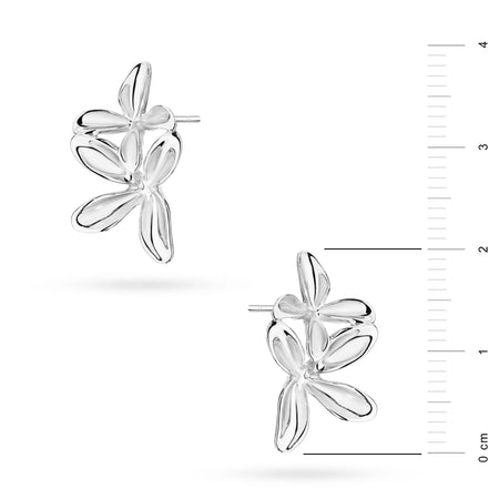 Ohrringe aus Sterlingsilber (925) | Verbundenes Blumen-Design | GREMARI Schmuck