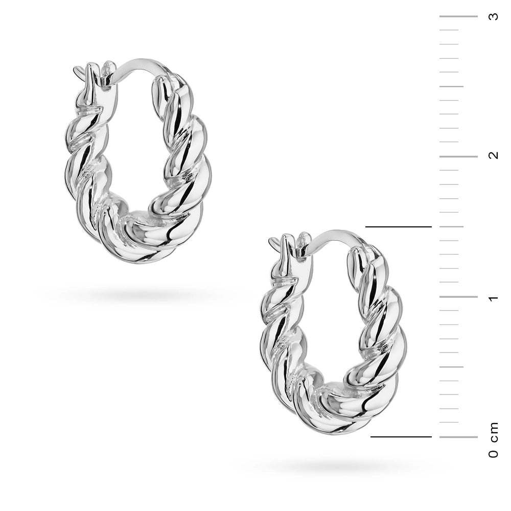 Sterling Silver (925) Earrings | Twisted Circle Design | GREMARI Jewelry