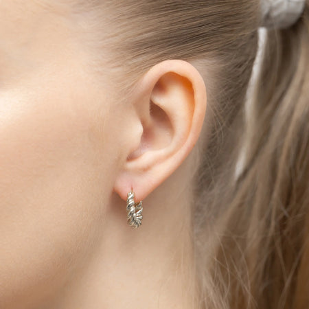 Sterling Silver (925) Earrings | Twisted Circle Design | GREMARI Jewelry