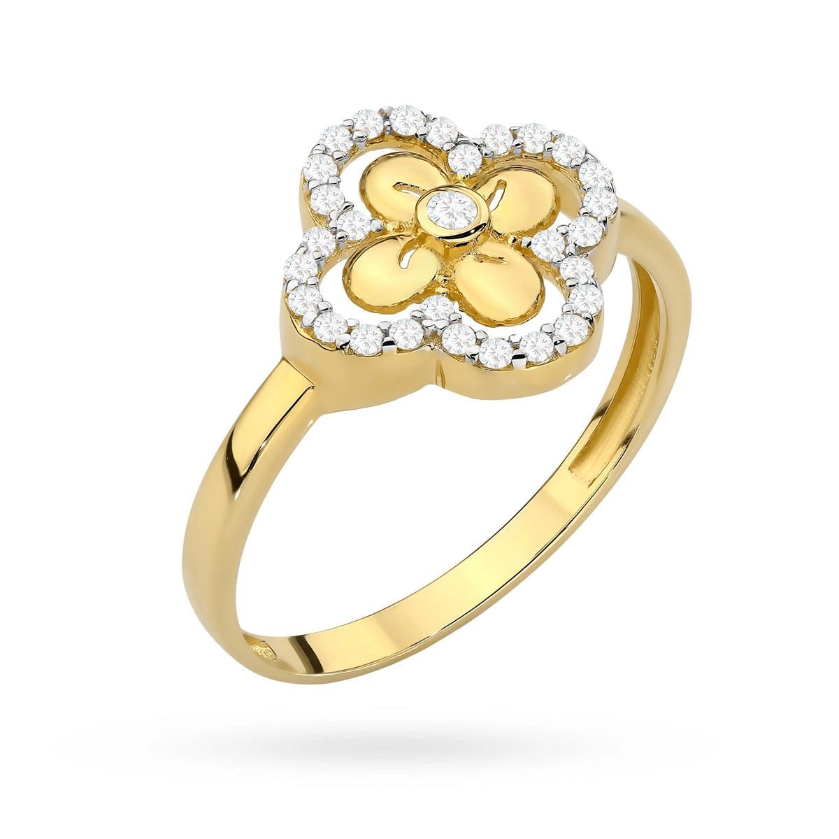 gold-ring-with-zirconia-flower-lucky-clover-ap068-585-b