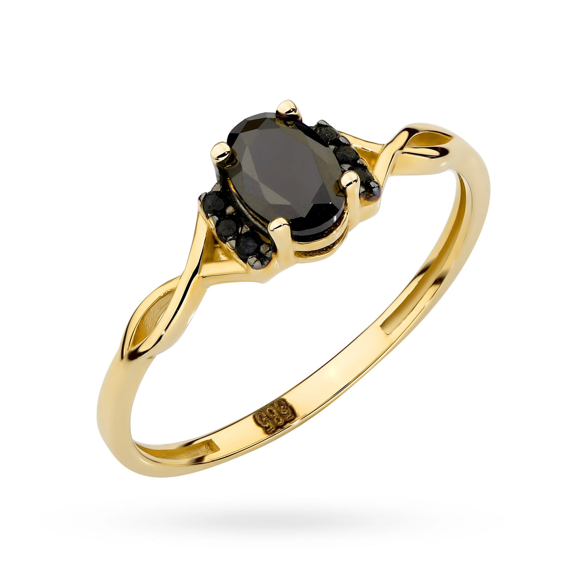 goldgewebter Ring mit Zirkonia ap144 585 cz