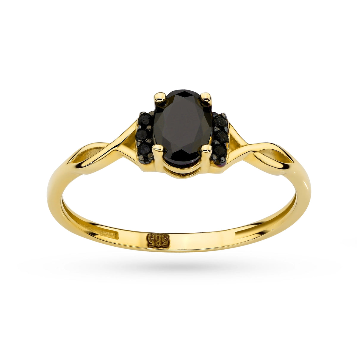goldgewebter Ring mit Zirkonia ap144 585 cz