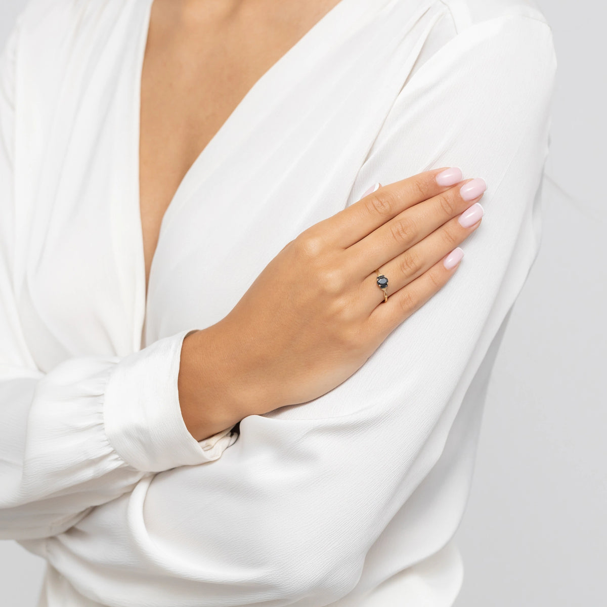goldgewebter Ring mit Zirkonia ap144 585 cz