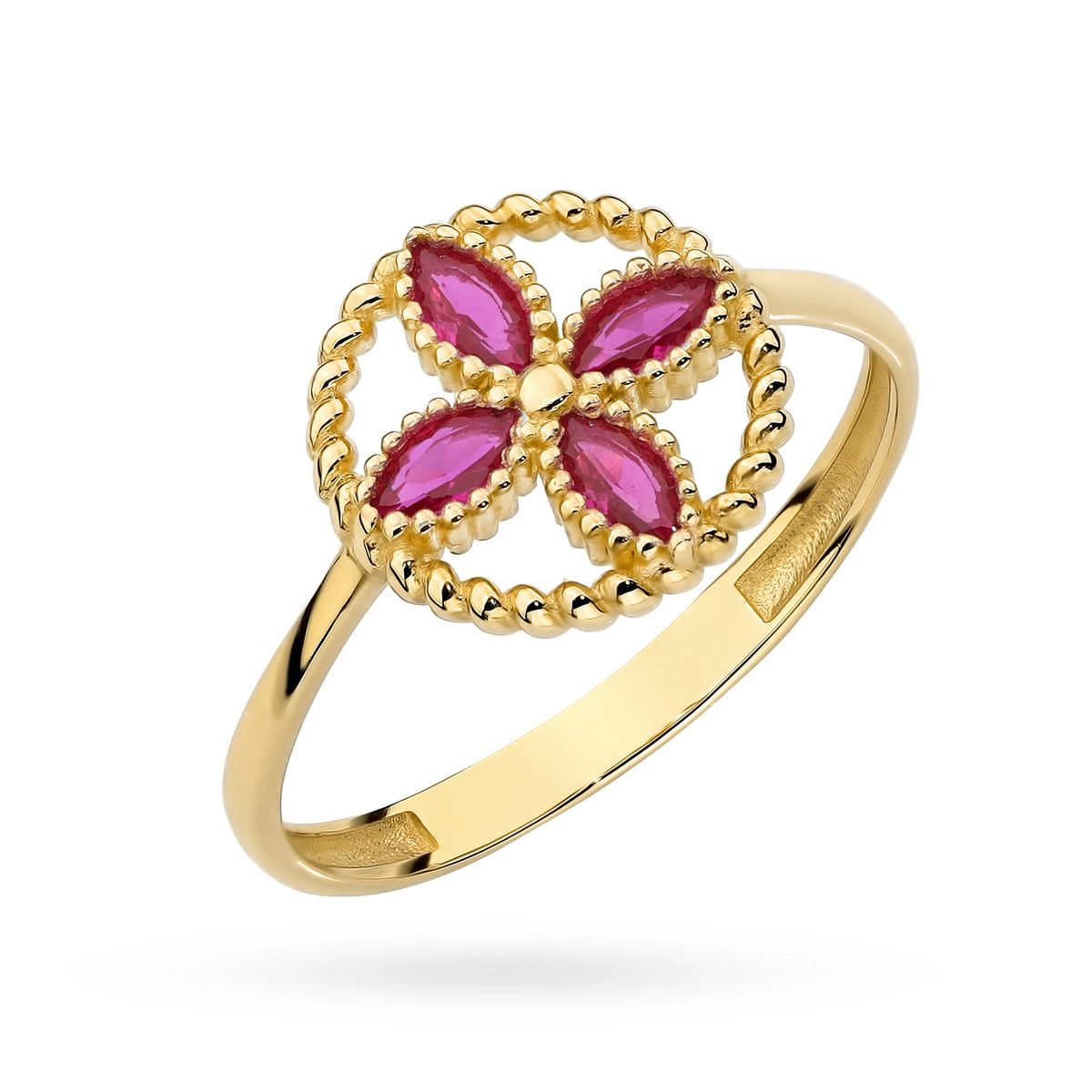 goldring-mit-roter-zirkonia-blume-ap190-585-c