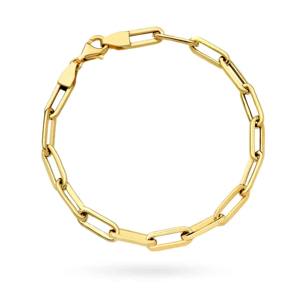 goldenes klassisches Armband mit länglichen ovalen Gliedern b-gw-246-585
