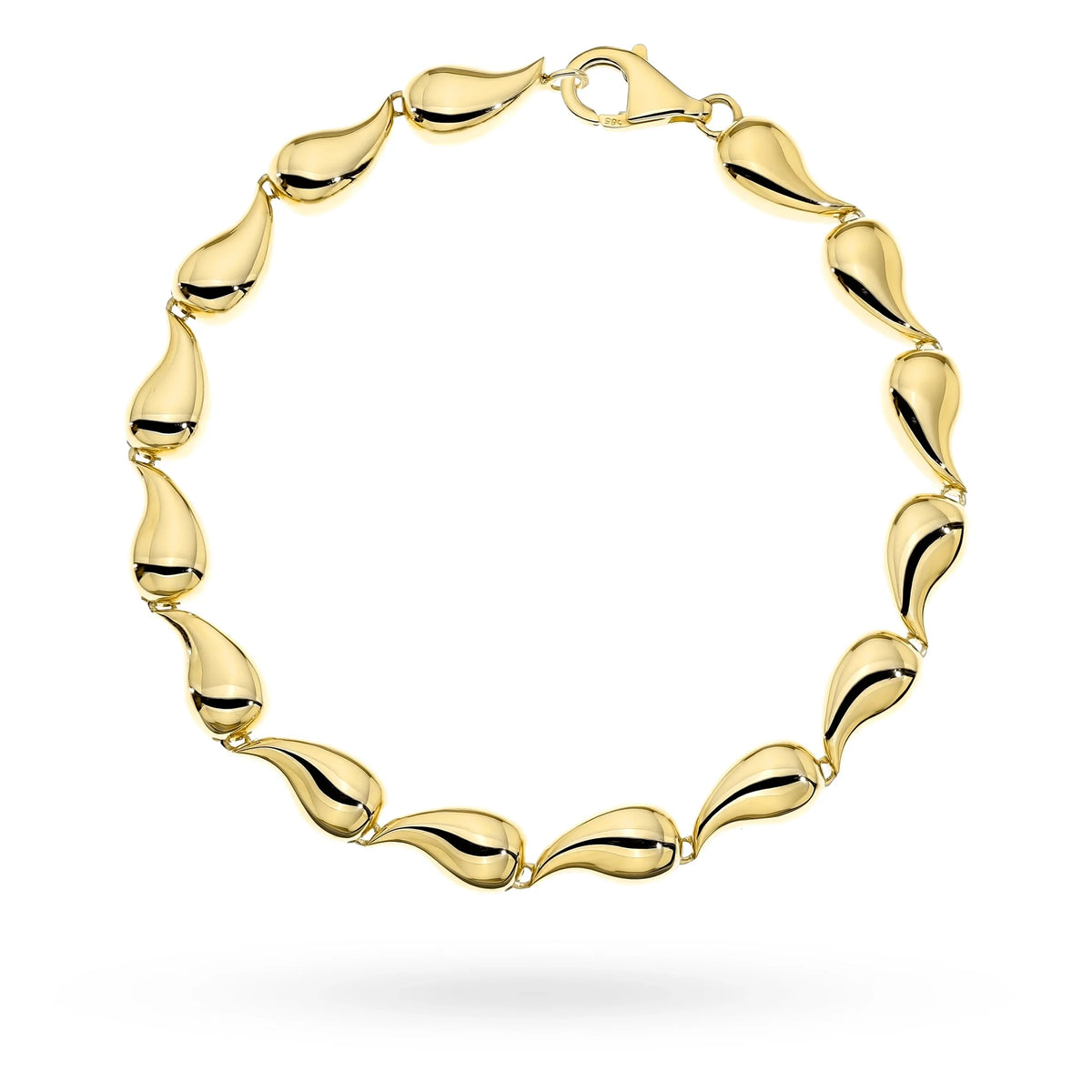 Gelbgold Armband mit Tropfenförmigen Gliedern