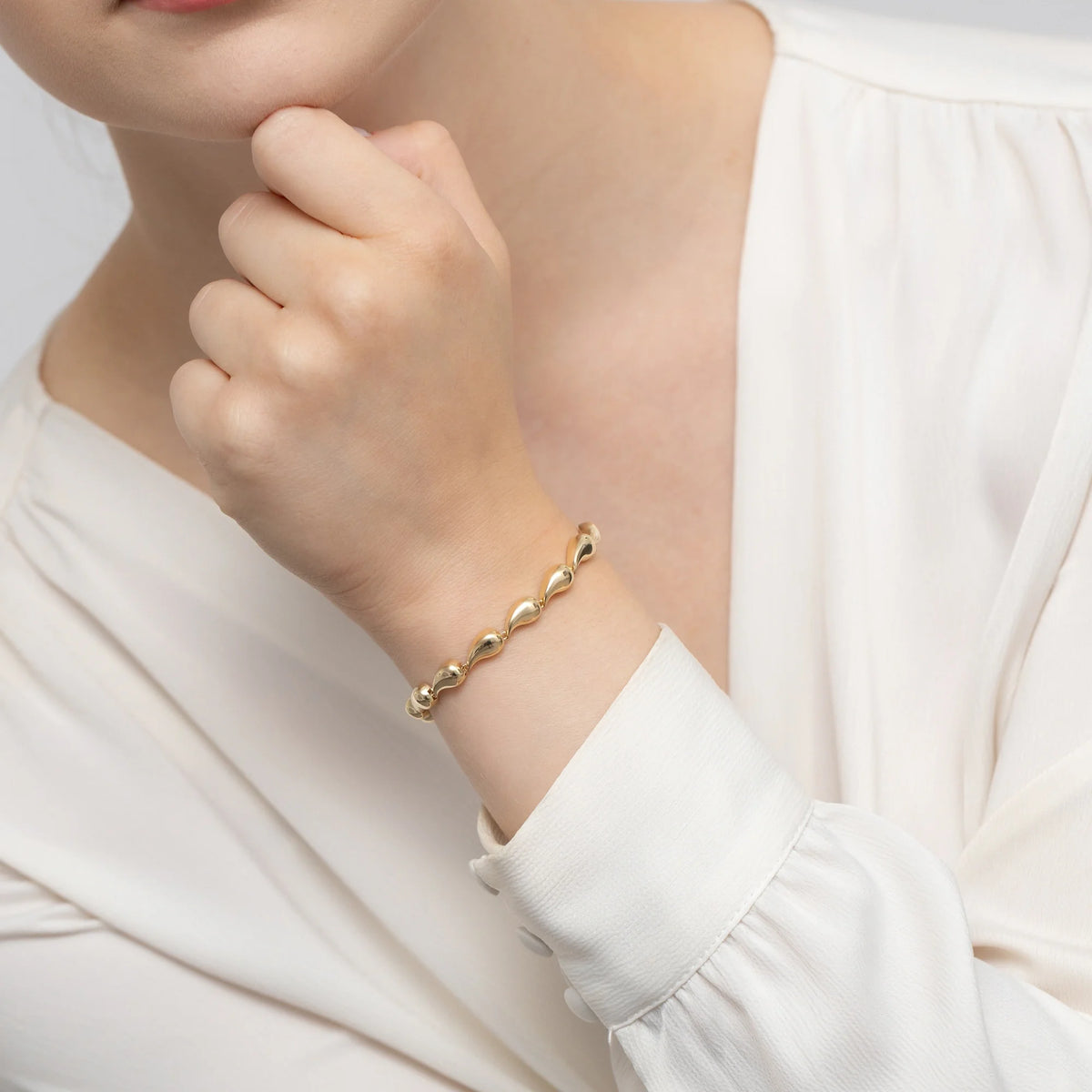 Gelbgold Armband mit Tropfenförmigen Gliedern