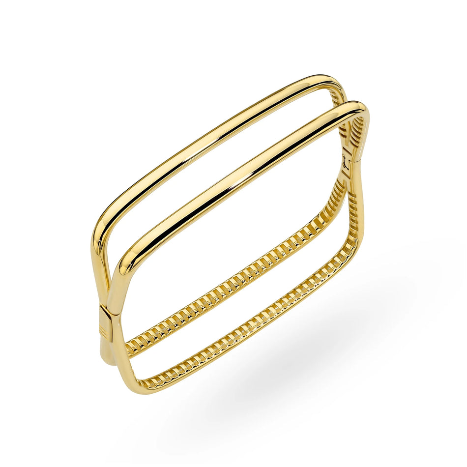 Goldstarres glattes rechteckiges Armband