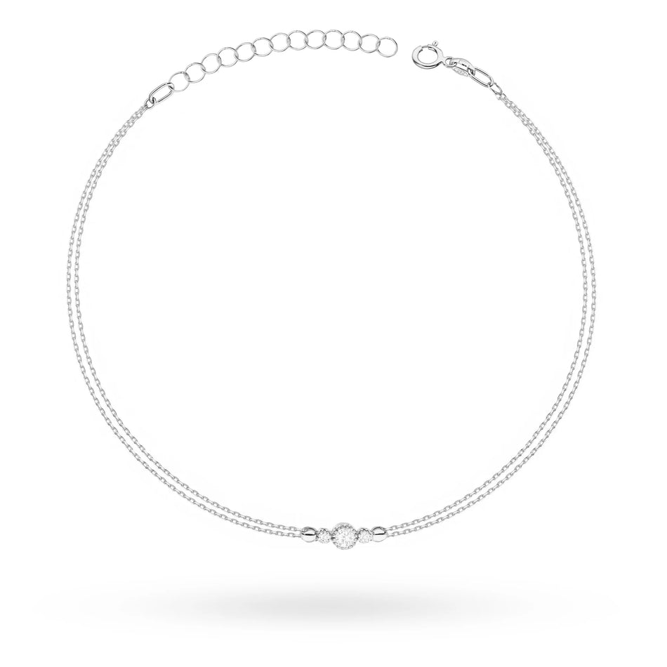 Weißgold-Armband mit 0,10 ct und 0,029 ct Diamanten