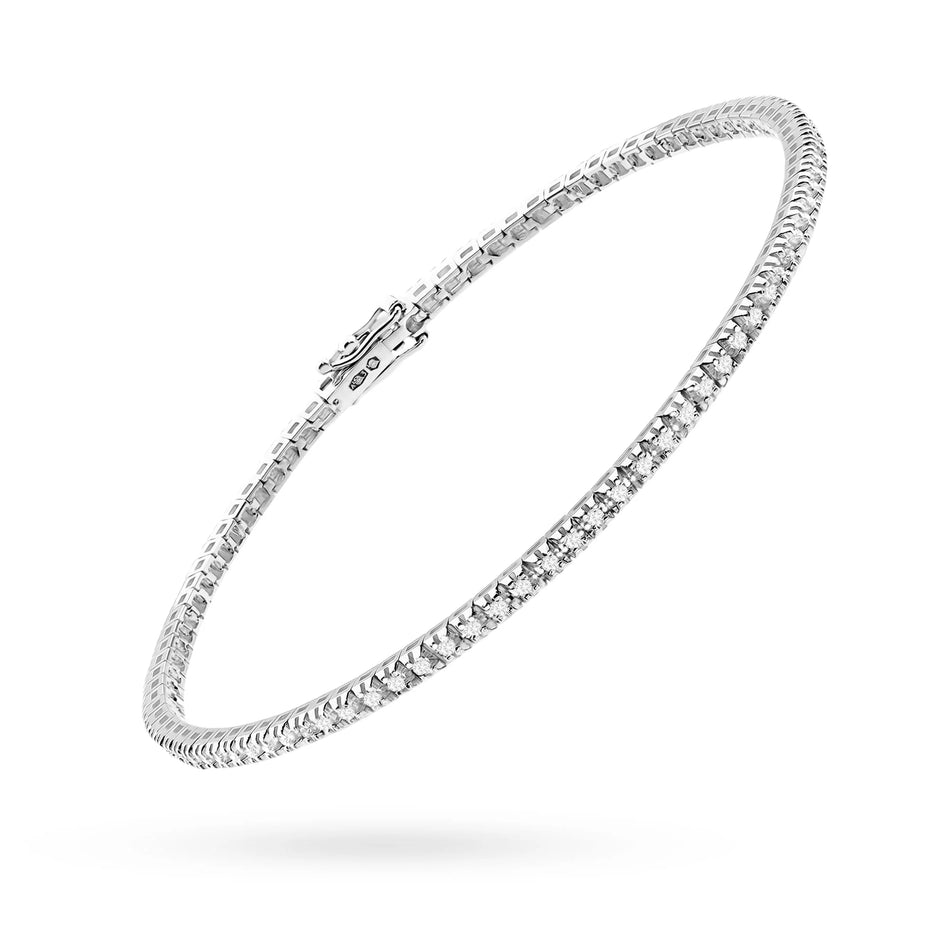 Weißgoldarmband mit 90 round Naturdiamanten – 0.45ct