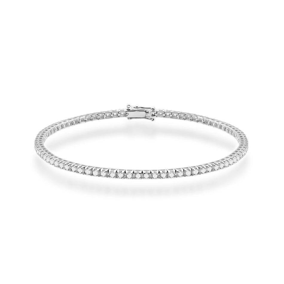 Weißgoldarmband mit 74 round Naturdiamanten – 1.073ct
