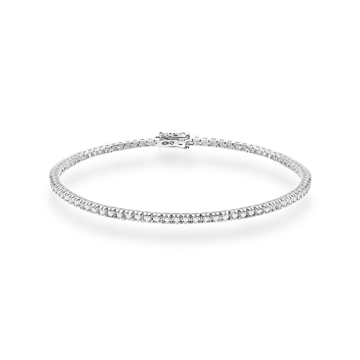 White Gold Tennis Bracelet with 101 Round Lab-Grown Diamonds – 0.505ct