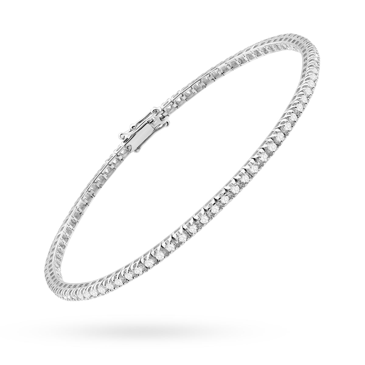 Tennisarmband aus Weißgold mit 74 round Labordiamanten – 1.073ct
