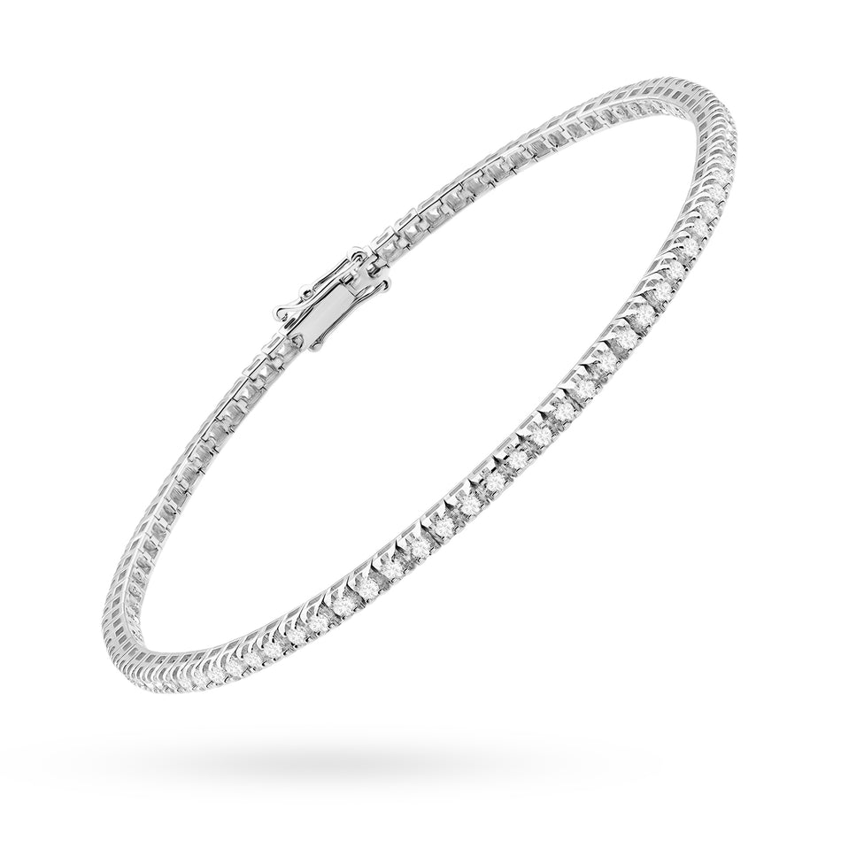 Tennisarmband aus Weißgold mit 74 round Labordiamanten – 1.073ct