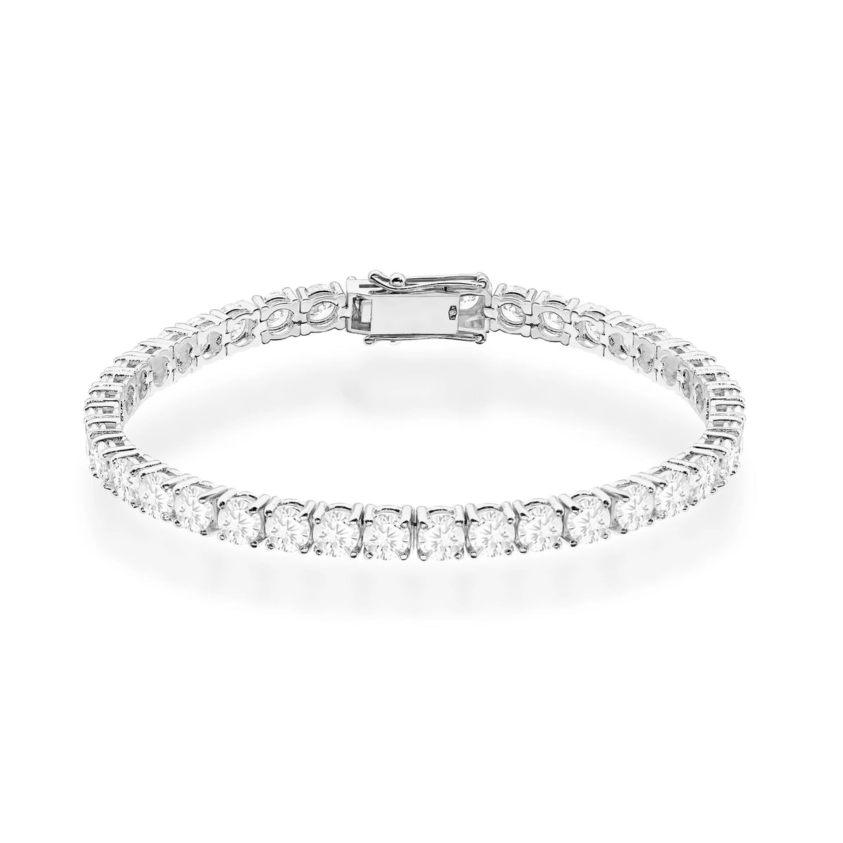 GREMARI 14K white gold tennis bracelet with 6.24ct round lab-grown diamonds – front view