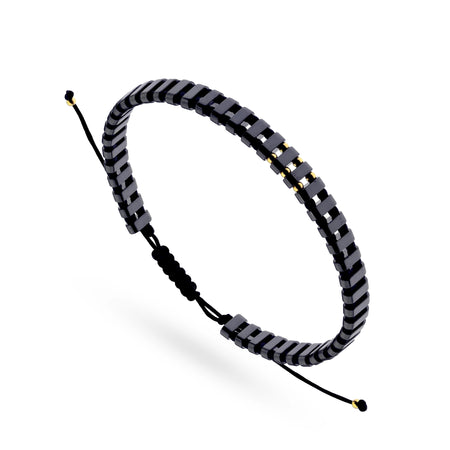 Herren-Goldarmband mit Hämatitperlen 6,0 mm B516 585