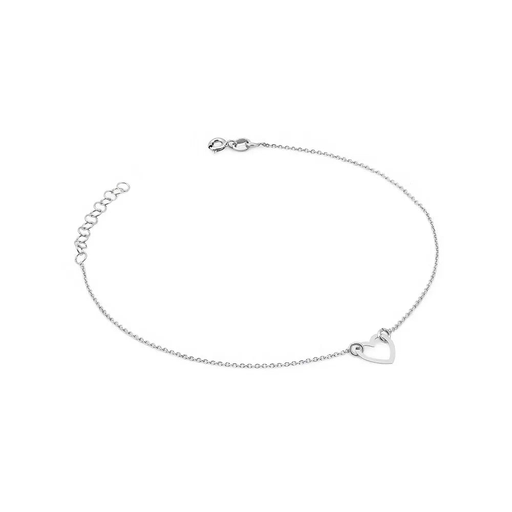 Sterlingsilber Fußkettchen mit Herz-Anhänger