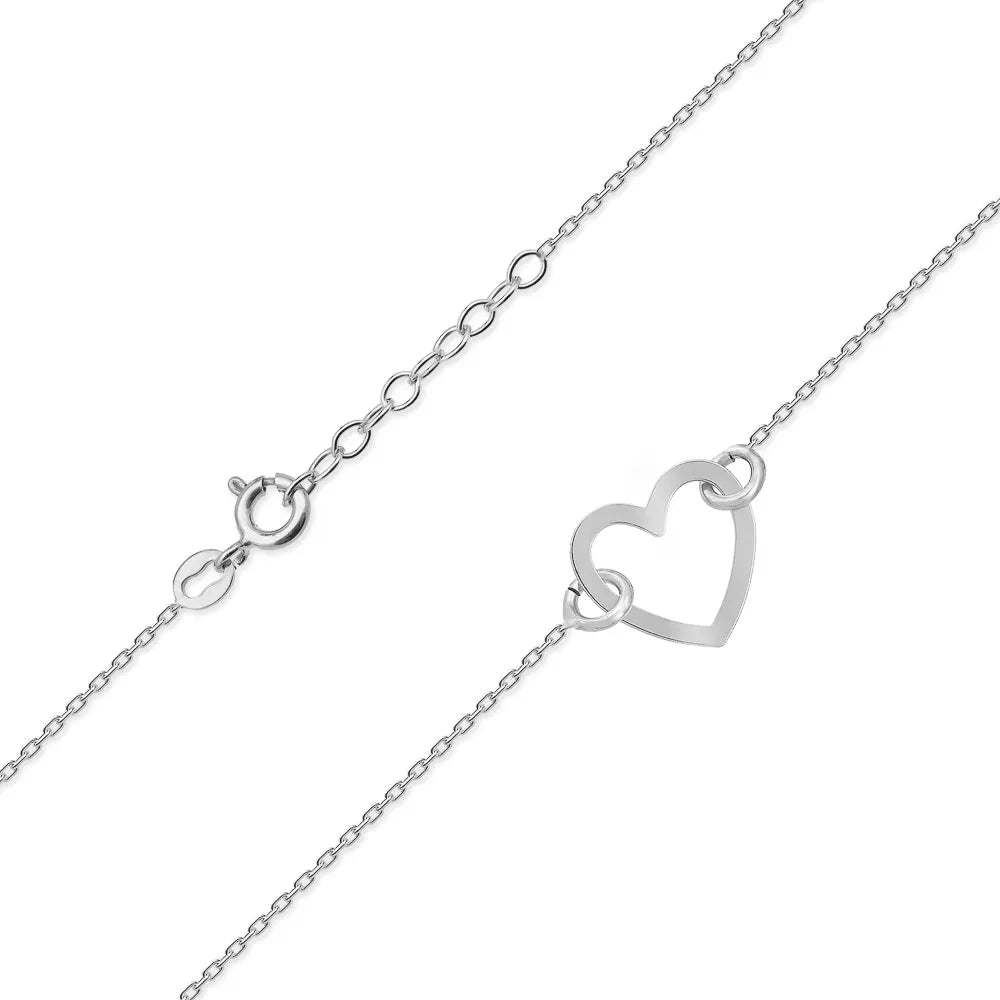 Sterlingsilber Fußkettchen mit Herz-Anhänger