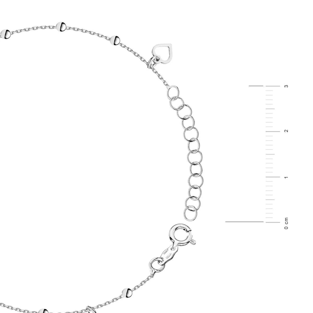 Sterlingsilber Fußkettchen mit Hängenden Herz-Anhängern
