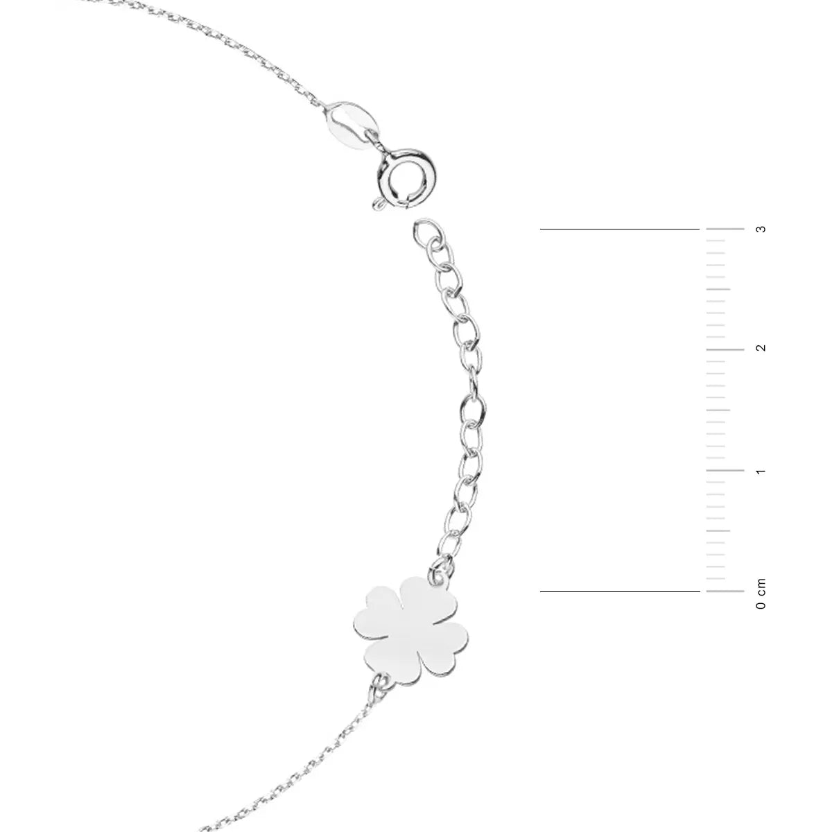 Sterlingsilber Fußkettchen mit Kleeblatt-Anhänger