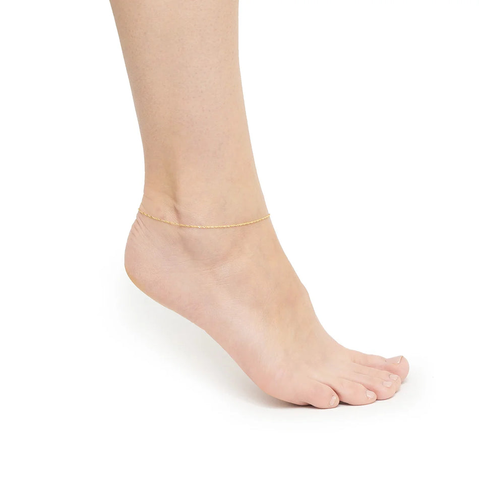 Gold Anklet Singapore Chain 1.0mm