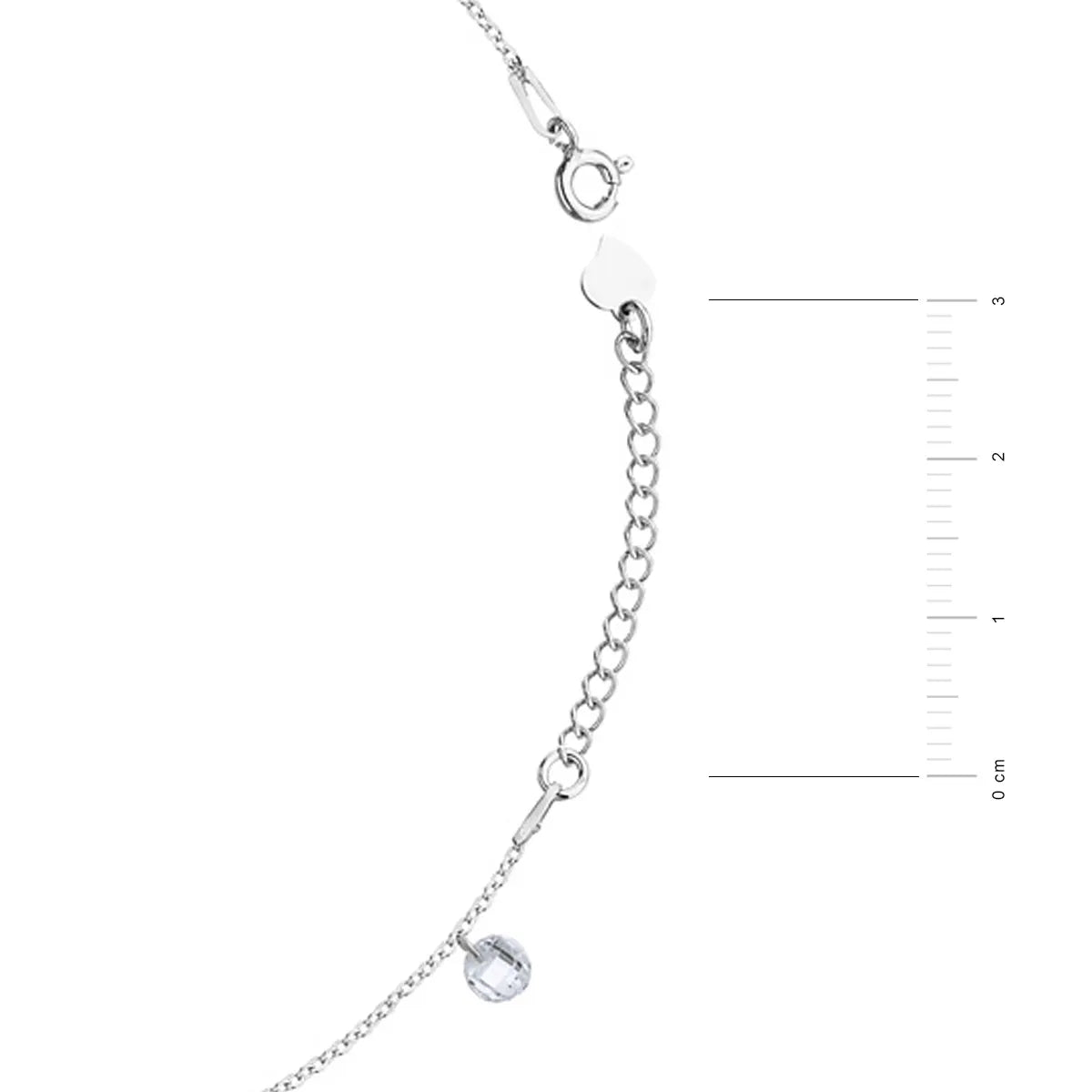 Sterlingsilber Fußkettchen mit Weißen Zirkonia