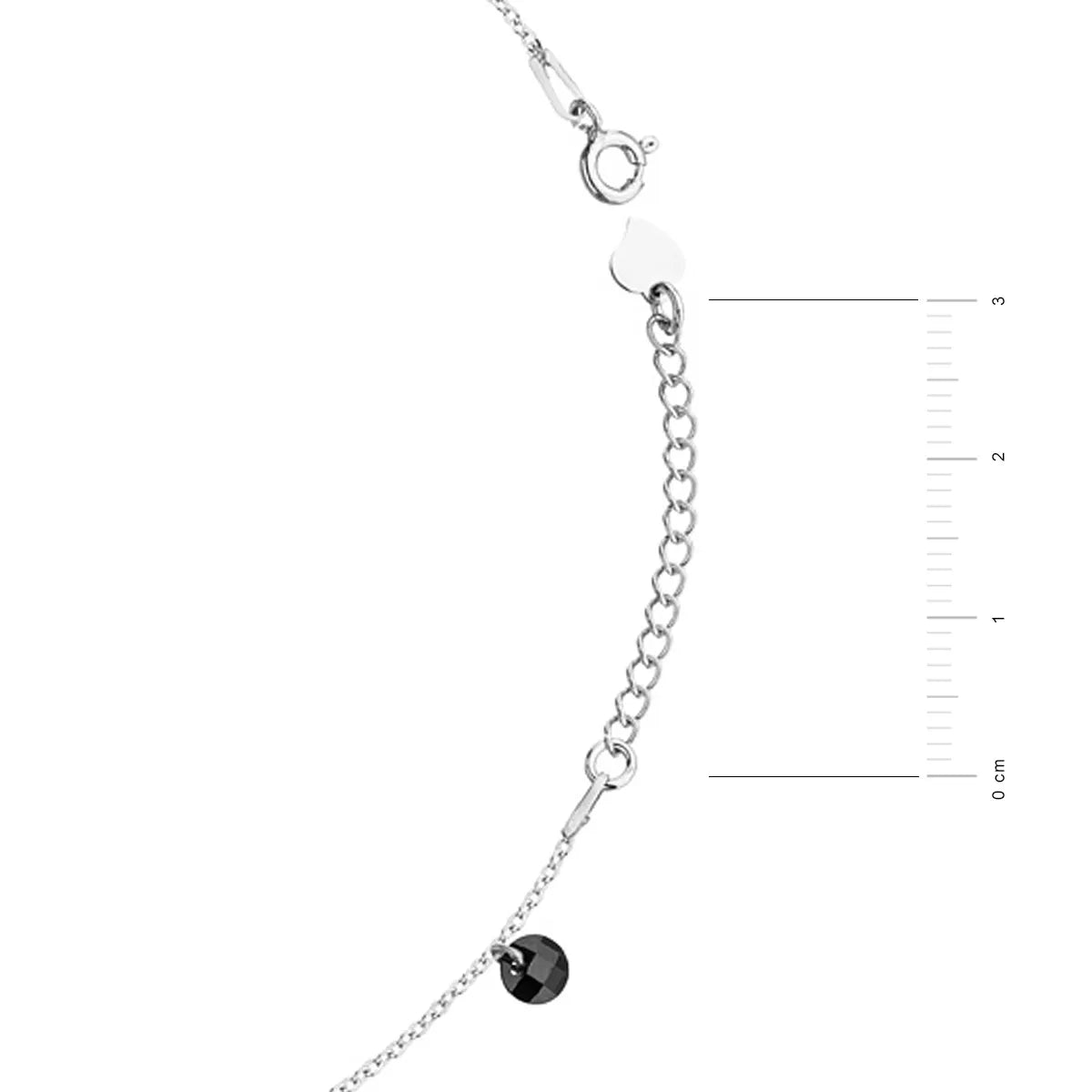 Sterlingsilber Fußkettchen mit Schwarzen Zirkonia