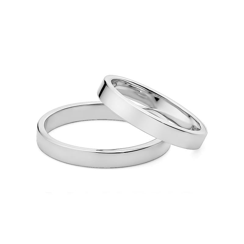 Classic Flat Gold Wedding Bands Rings 3mm