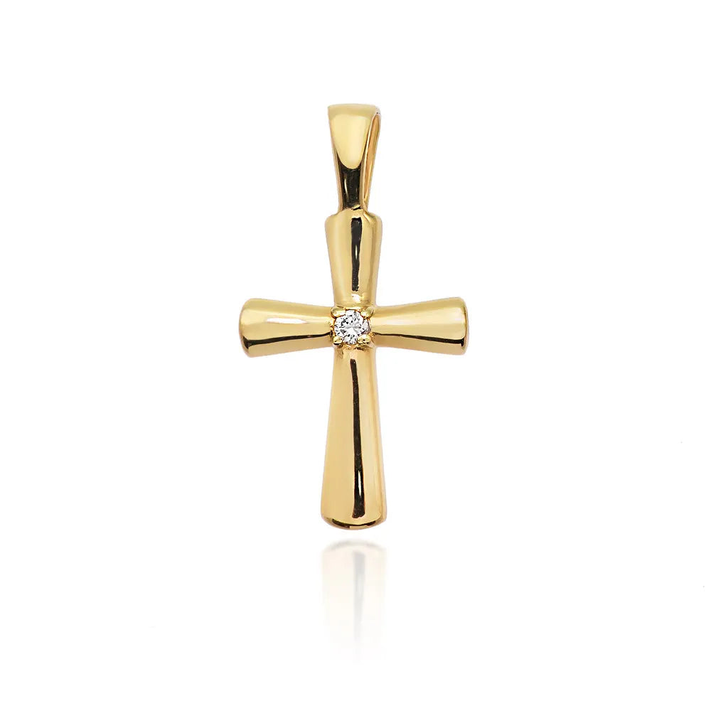 goldenes Kreuzanhänger mit Diamanten d0003-diw-01