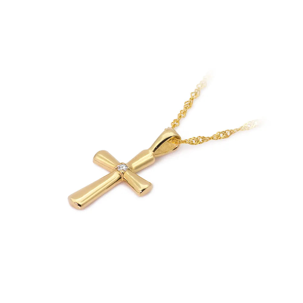 goldenes Kreuzanhänger mit Diamanten d0003-diw-01