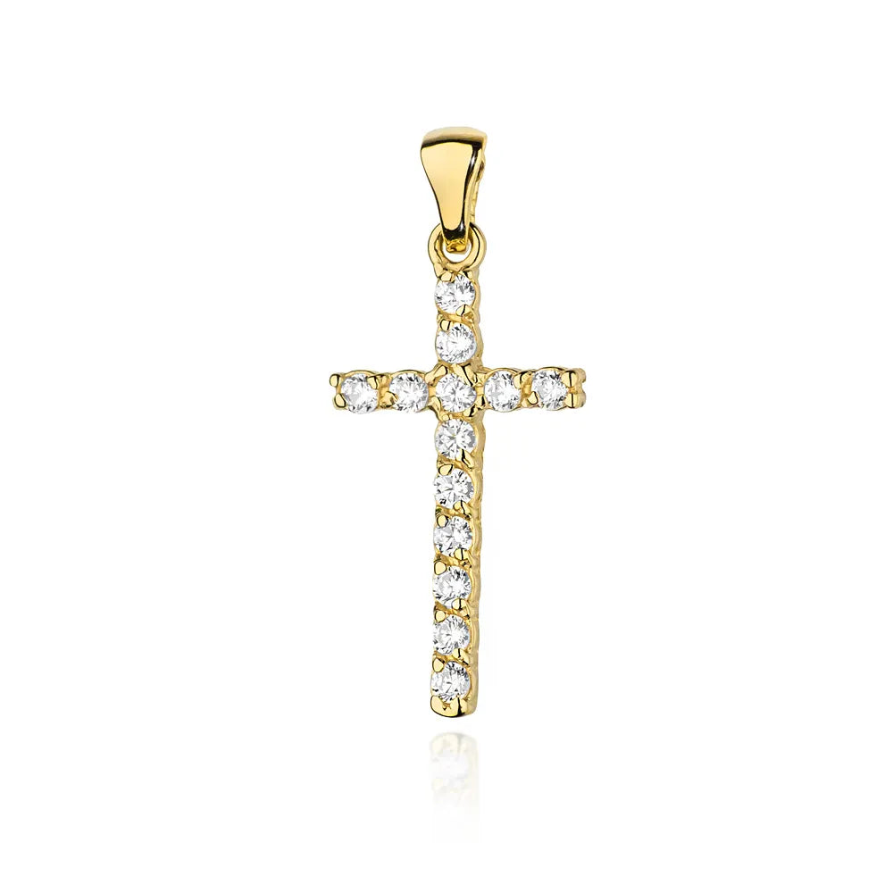 goldenes Kreuzanhänger mit Diamanten d0006-diw-01