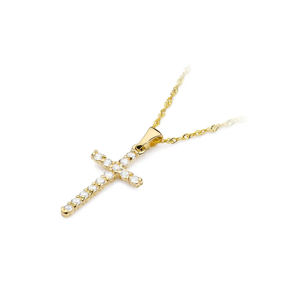 goldenes Kreuzanhänger mit Diamanten d0006-diw-01