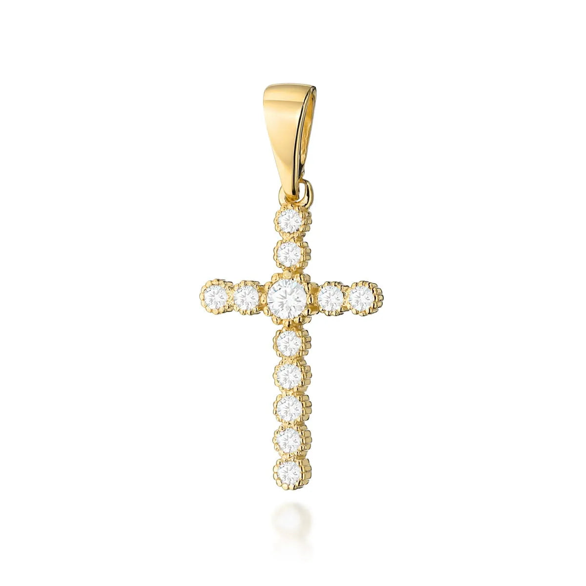 goldenes Kreuzanhänger mit Diamanten d0008-diw-01