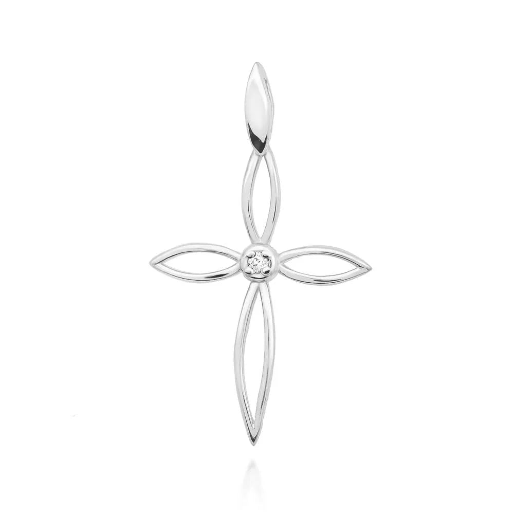 goldenes Kreuzanhänger mit Diamant d0029-diw-01