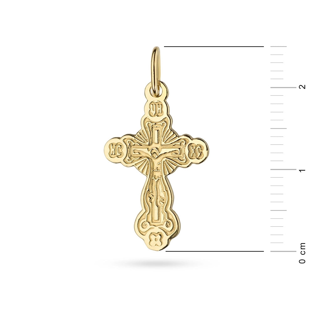 goldenes orthodoxes Kreuzanhänger d068 333