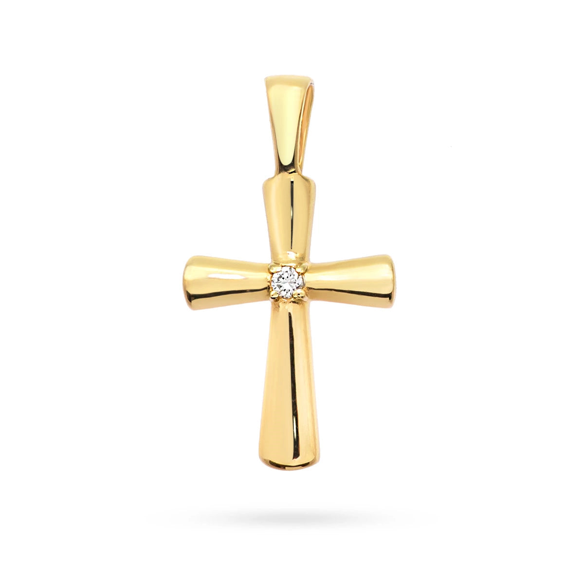 goldenes Kreuzanhänger mit Zirkonia d264-333