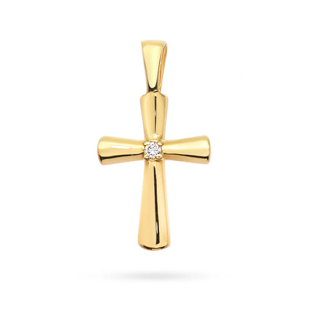goldenes Kreuzanhänger mit Zirkonia d264-333
