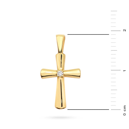 goldenes Kreuzanhänger mit Zirkonia d264-333