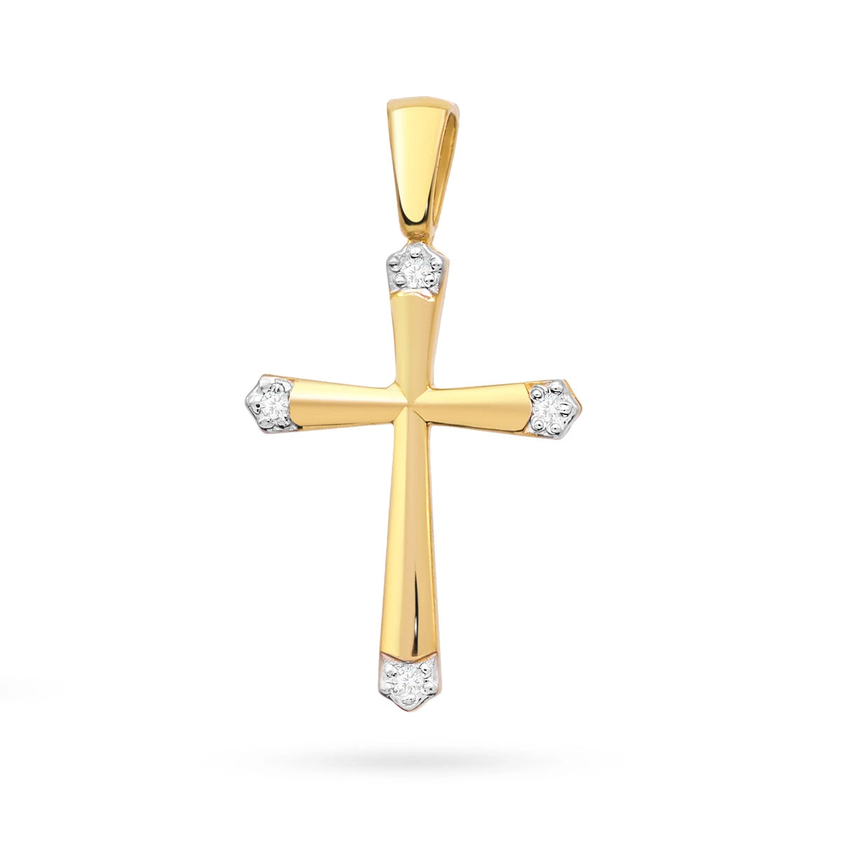 goldenes Kreuzanhänger mit Zirkonia d267-333