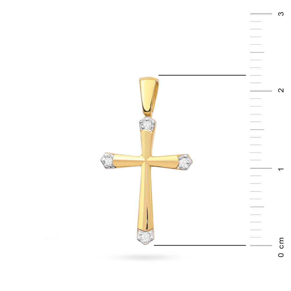 goldenes Kreuzanhänger mit Zirkonia d267-333