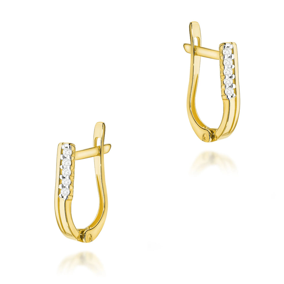 Goldohrringe mit 0,15 ct Diamanten