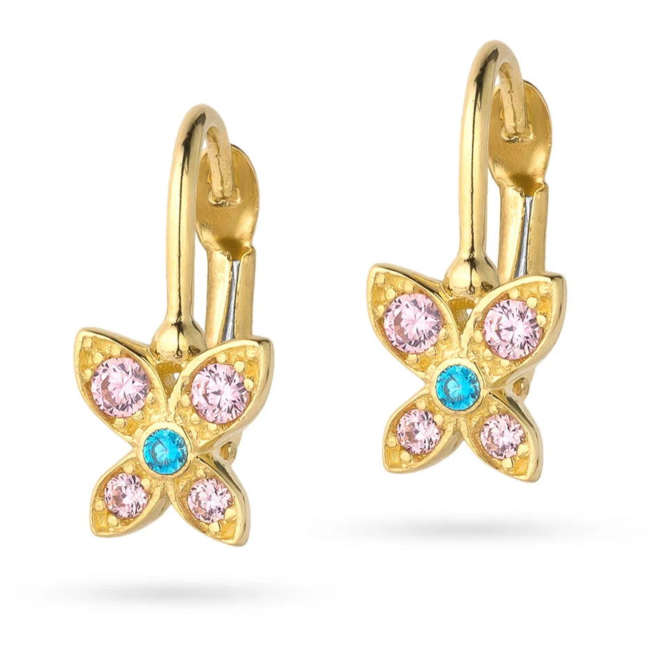 Children’s Gold Heart Earrings with Zirconia