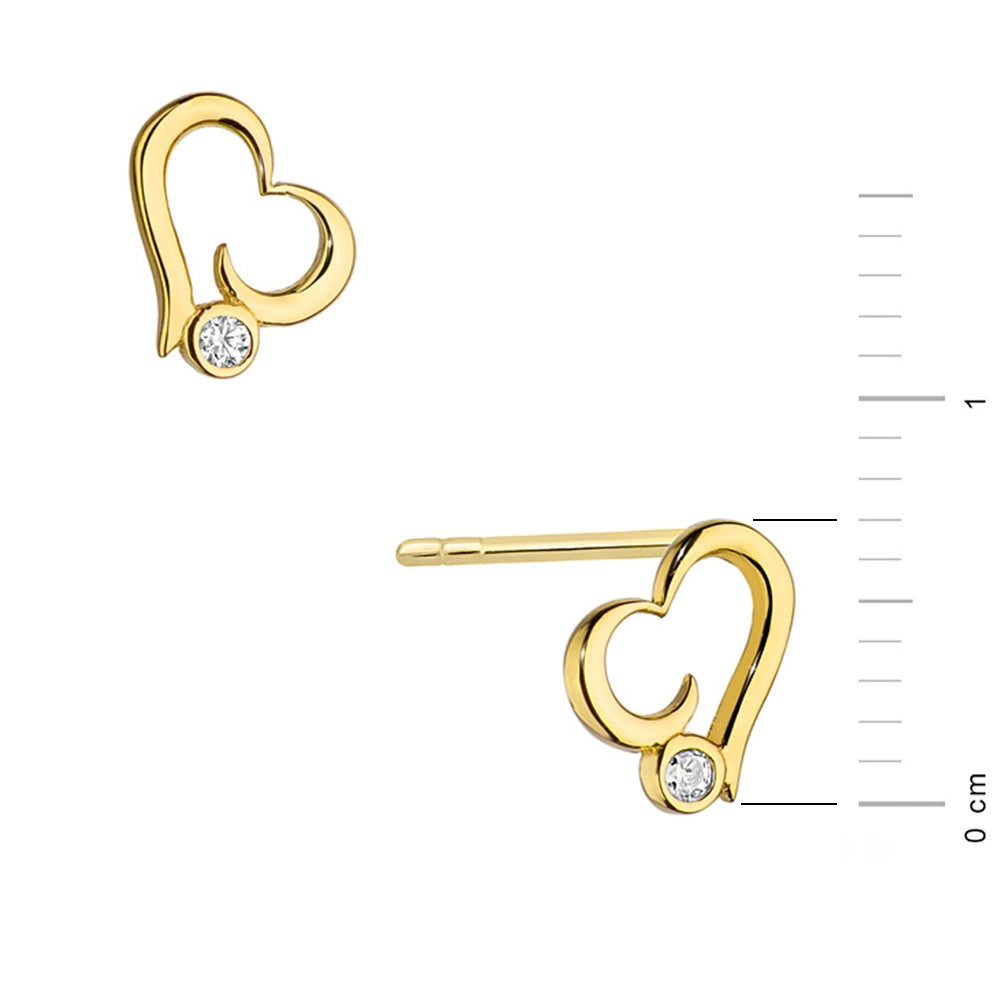Kinder-Ohrringe Blume aus Gold mit bunten Zirkonia